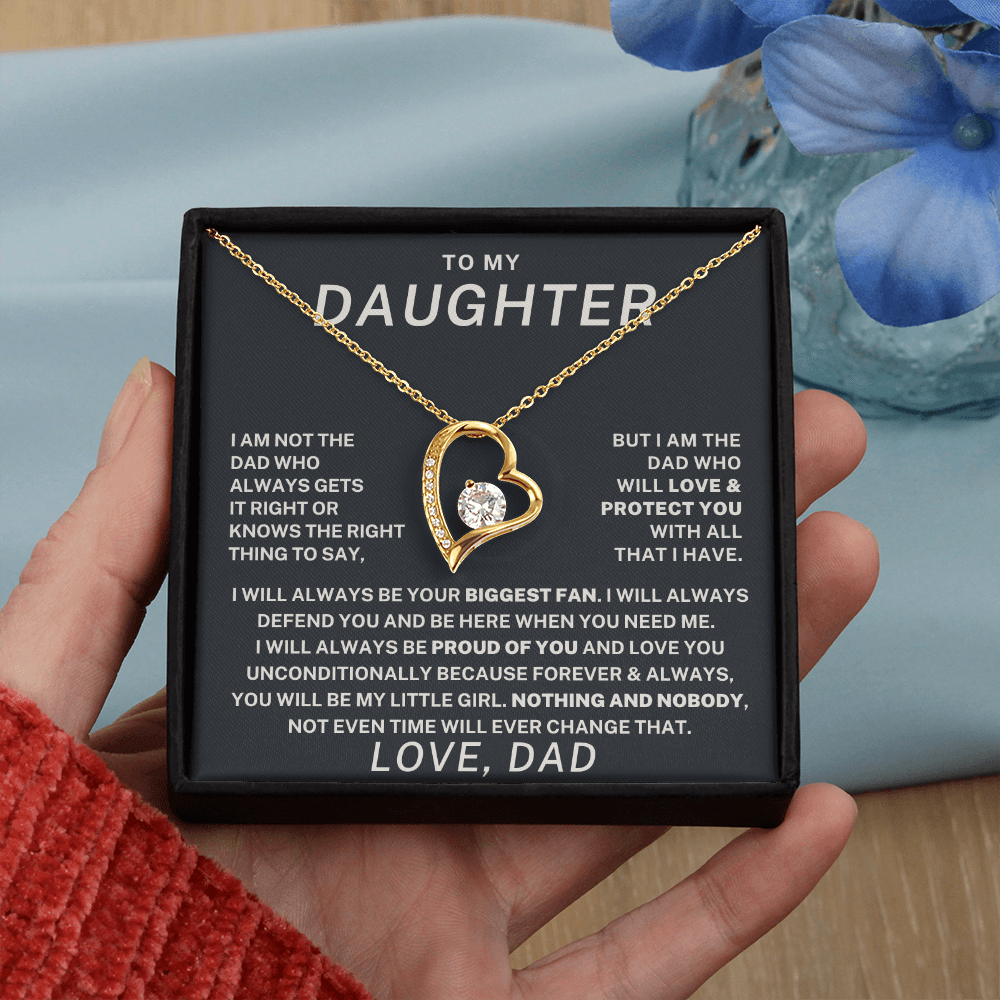 To My Daughter β Forever & Always My Little Girl Necklace (From Dad)