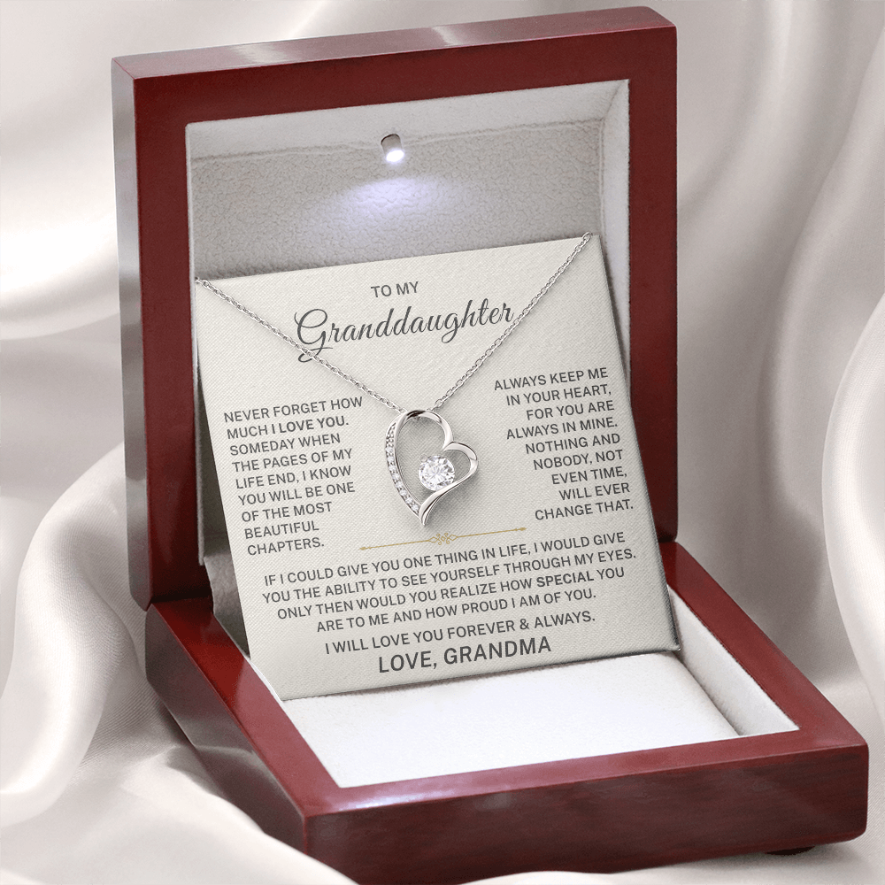To My Granddaughter – I Love You Forever & Always - Forever Love Necklace (From Grandma)