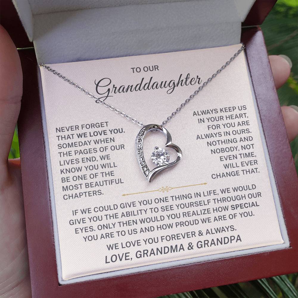 To Our Granddaughter – We Love You Forever & Always - Forever Love Necklace