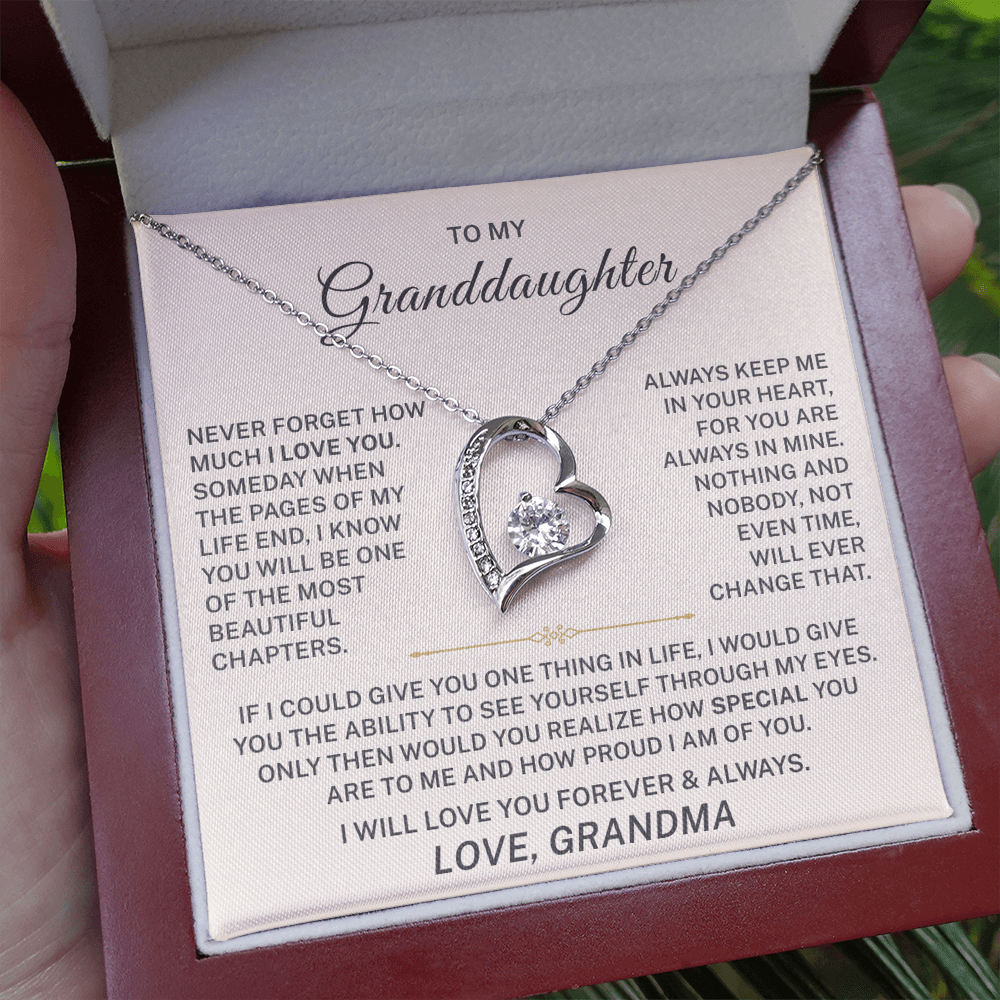 To My Granddaughter – I Love You Forever & Always - Forever Love Necklace (From Grandma)
