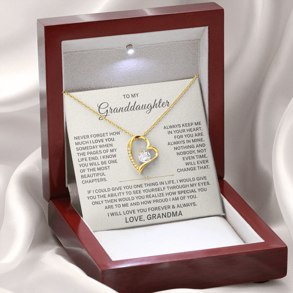 To My Granddaughter – I Love You Forever & Always - Forever Love Necklace (From Grandma)