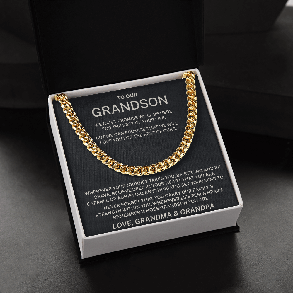 To Our Grandson – Remember Whose Grandson You Are - Cuban Link Chain