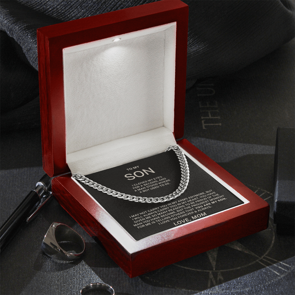 To My Son – From Boy to Man Cuban Link Chain (From Mom)