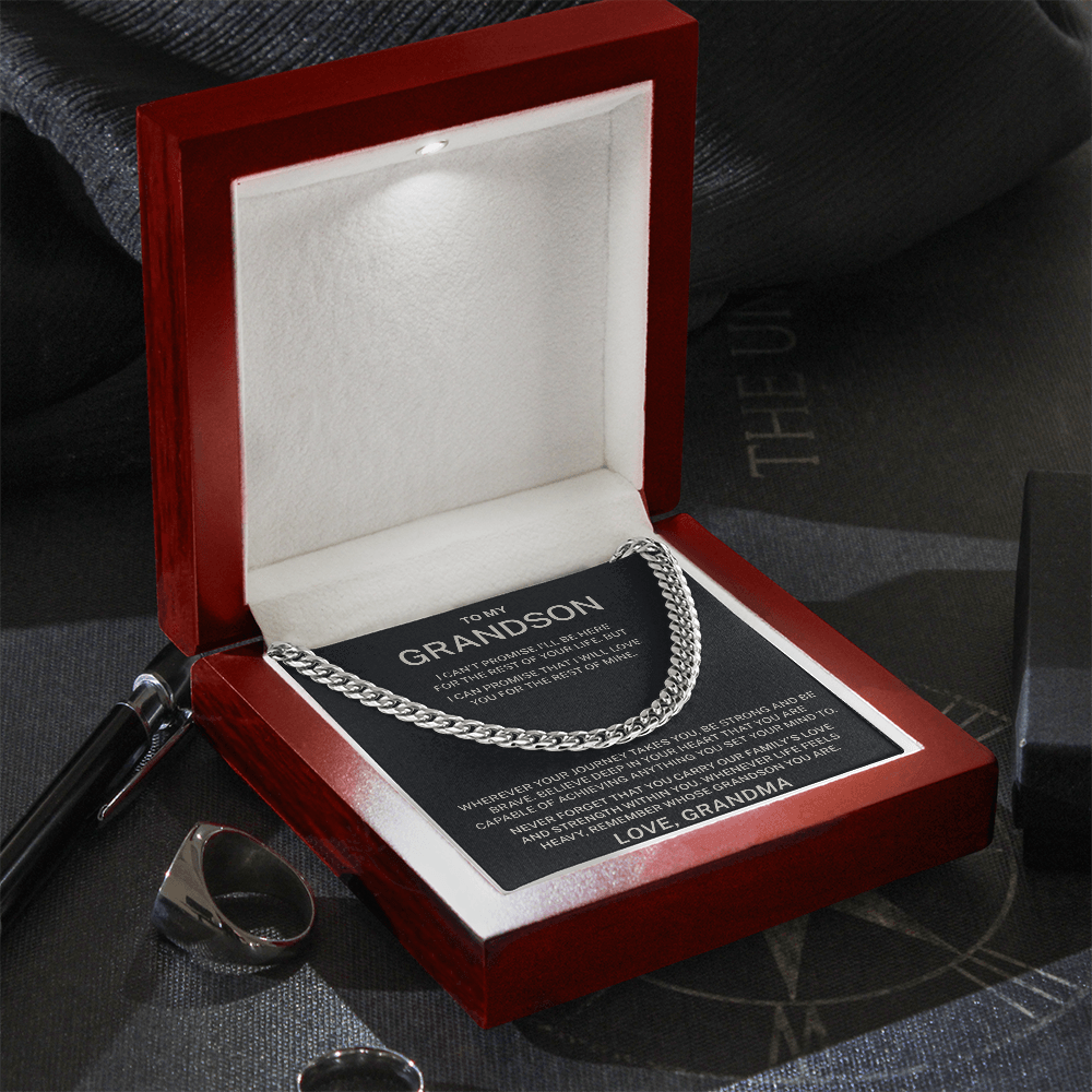 To My Grandson – Remember Whose Grandson You Are - Cuban Link Chain (From Grandma)