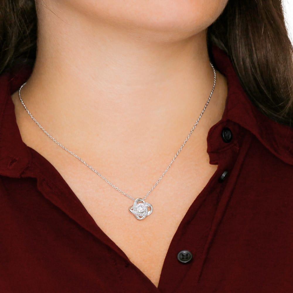 To My Daughter – Never Forget I Love You Love Knot Necklace (From Dad)
