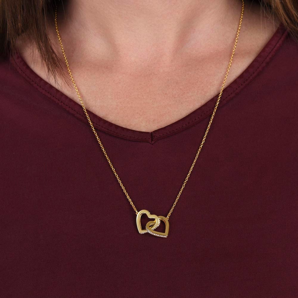 To My Granddaughter – I Will Love You for the Rest of My Life Interlocking Hearts Necklace (From Grandpa)