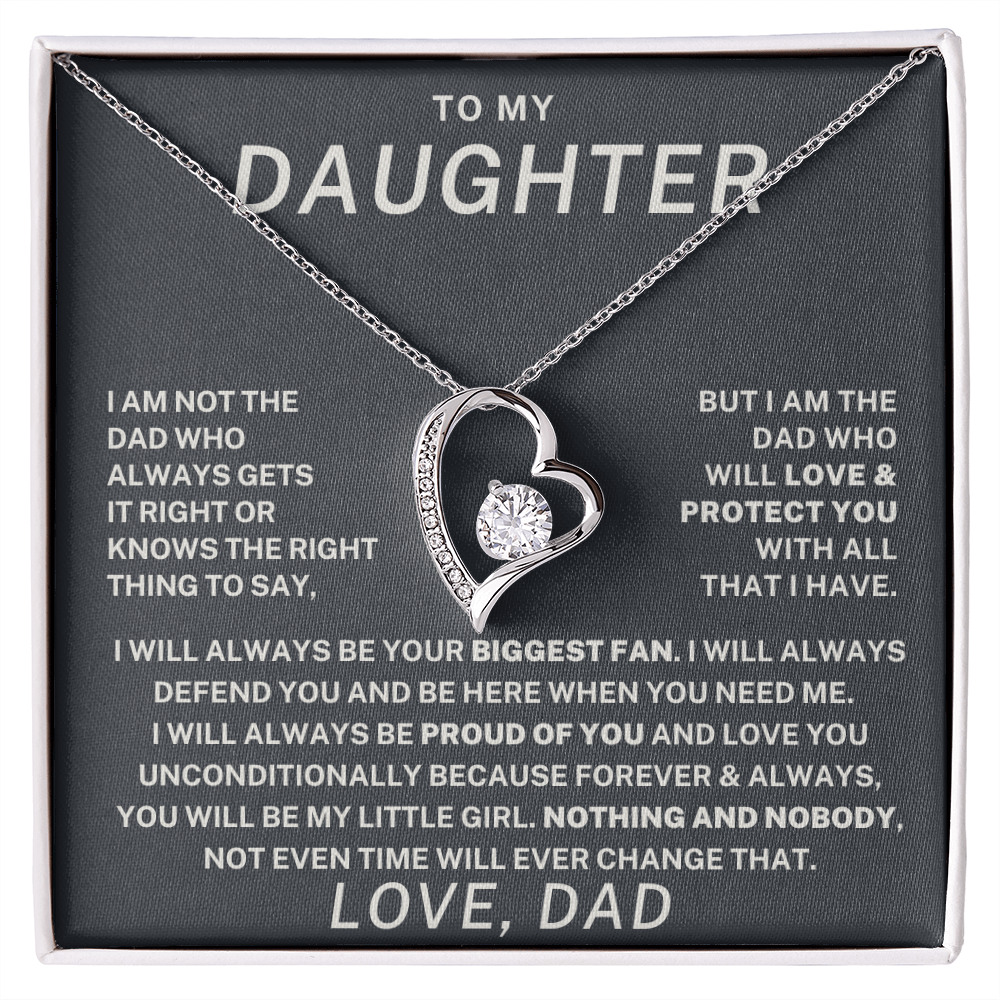 To My Daughter – Forever & Always My Little Girl Necklace (From Dad)