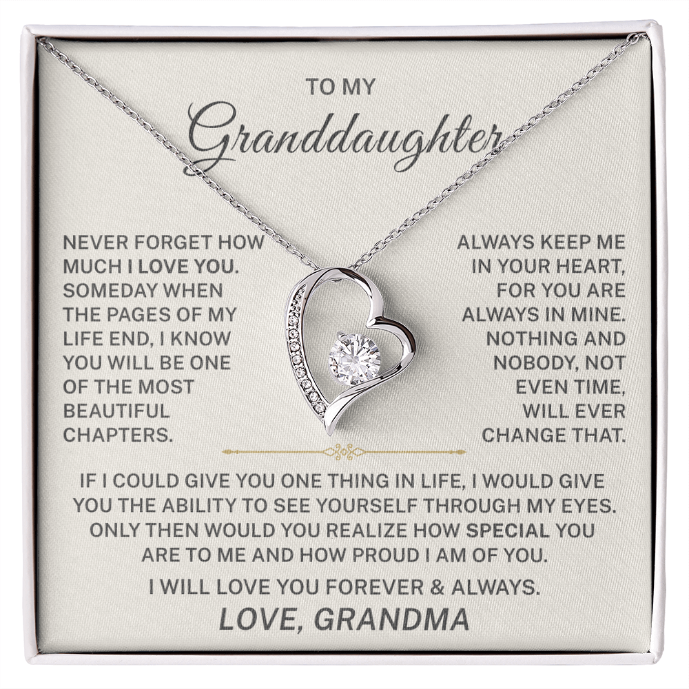 To My Granddaughter – I Love You Forever & Always - Forever Love Necklace (From Grandma)